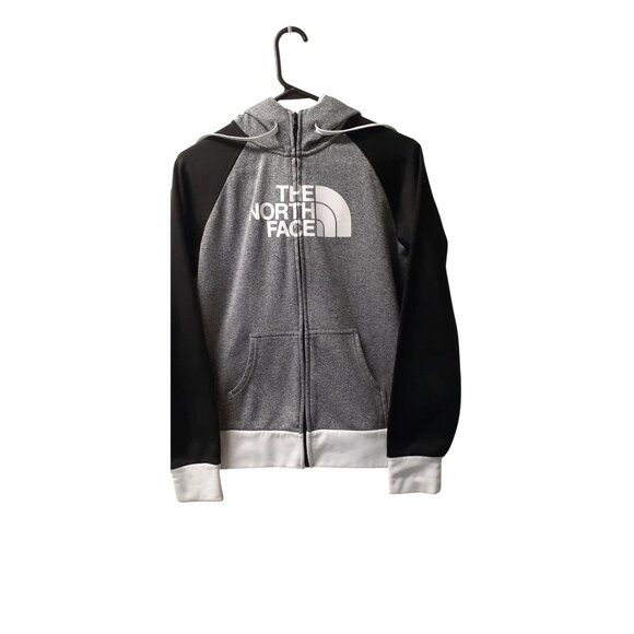 The North Face Full Zip Up Hoodie Unisex  Small Heather Gray Black - Picture 5 of 5